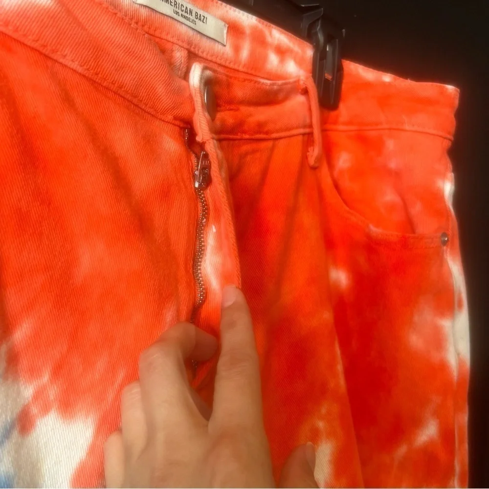 American Bazi Women's Tie Dye Ripped Denim Jacket And jeans size: 1X